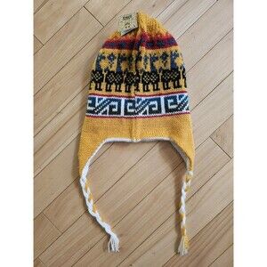 Kiss My Alpaca Pompom Beanie Hat NWT Made In Peru 100% Alpaca